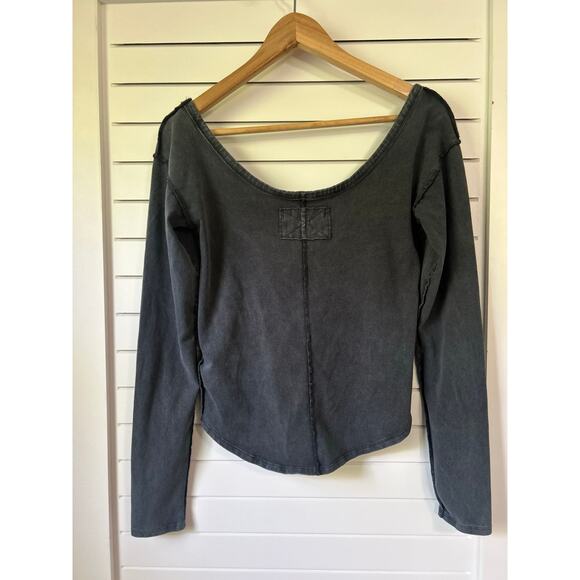 We The Free Hummingbird Scoop Neck Long Sleeve Stretch Cotton Tee Top Size M - Picture 7 of 9